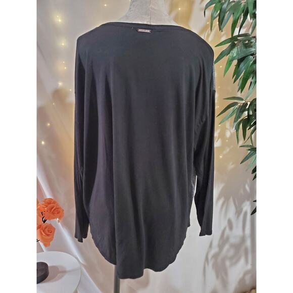 Michael Michael Kors Herringbone Blouse Top Womens Plus Size 2X Flowy Career - Picture 3 of 11